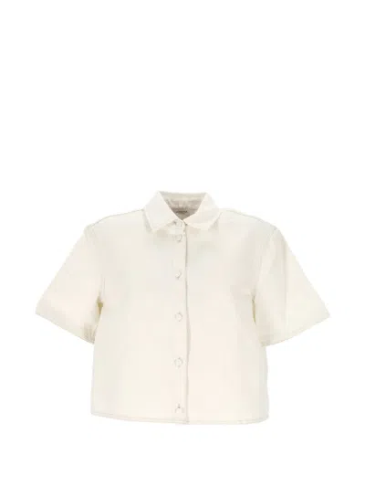 Agnona Button-fastening Cropped Shirt In White