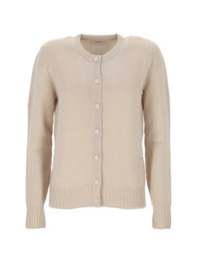 Agnona Button-up Knitted Cardigan In Neutral