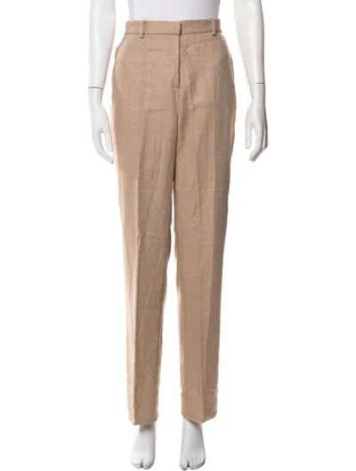 Pre-owned Agnona Camel Hair Straight Leg Pants In Brown