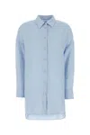 Agnona Light Blue Relaxed Solid Shirt In Blue