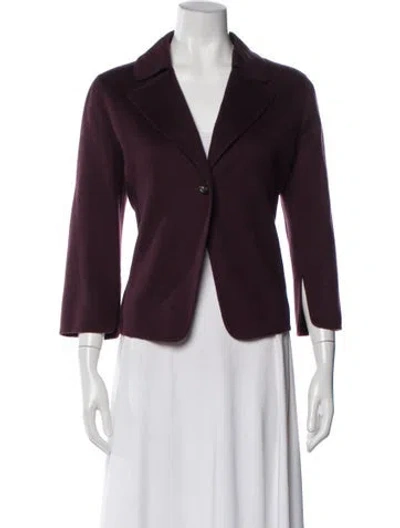 Pre-owned Agnona Cashmere Blazer In Purple