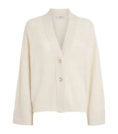 Agnona Cashmere-blend V-neck Cardigan In Neutral