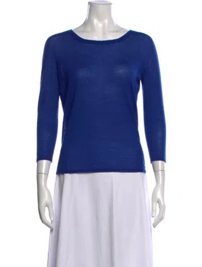 Pre-owned Agnona Cashmere Crew Neck Sweater In Blue