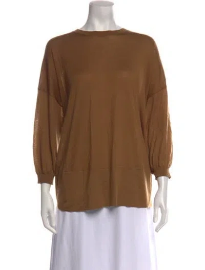 Pre-owned Agnona Cashmere Crew Neck Sweater In Brown