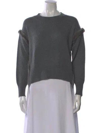 Pre-owned Agnona Cashmere Crew Neck Sweater In Gray