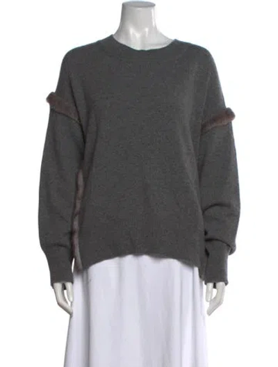 Pre-owned Agnona Cashmere Crew Neck Sweater In Grey