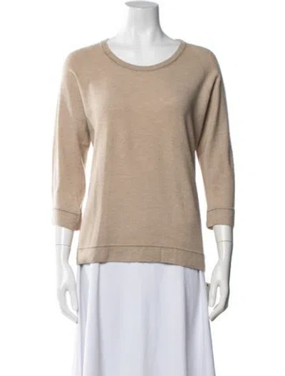 Pre-owned Agnona Cashmere Crew Neck Sweater In Neutral