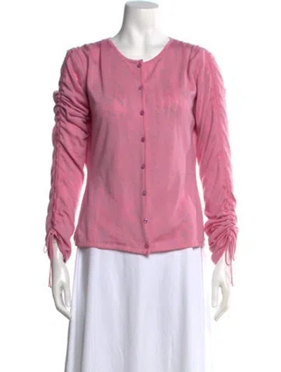 Pre-owned Agnona Cashmere Crew Neck Sweater In Pink