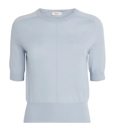 Agnona Cashmere Crew-neck Top In Blue