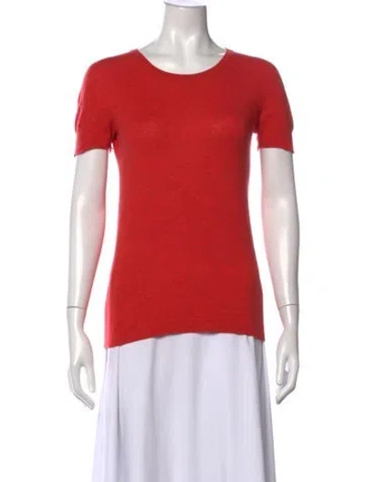 Pre-owned Agnona Cashmere Crew Neck T-shirt In Orange