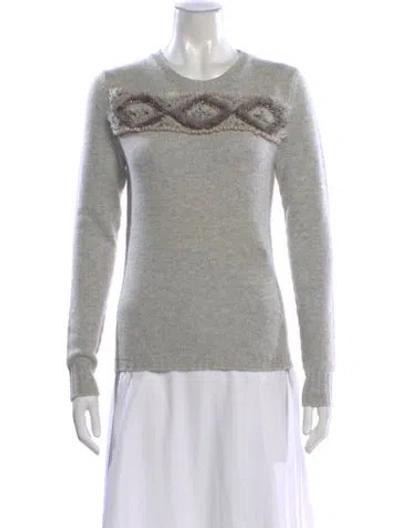 Pre-owned Agnona Cashmere Graphic Print Sweater In Gray
