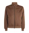 Agnona Cashmere High-neck Bomber Jacket In Brown