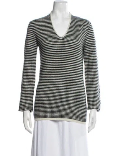 Pre-owned Agnona Cashmere Houndstooth Print Sweater In Multi