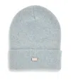 Agnona Cashmere Logo-plaque Beanie In Blue