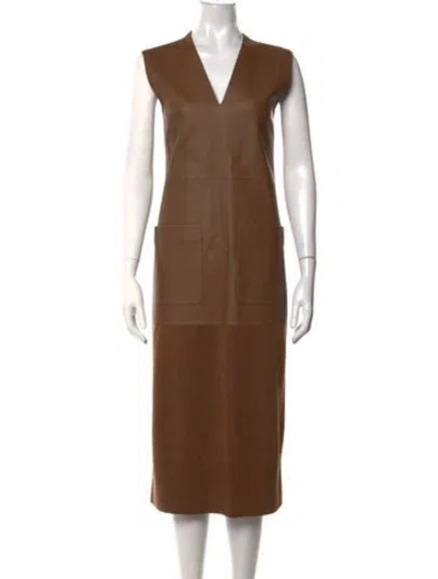 Pre-owned Agnona Cashmere Long Dress In Brown