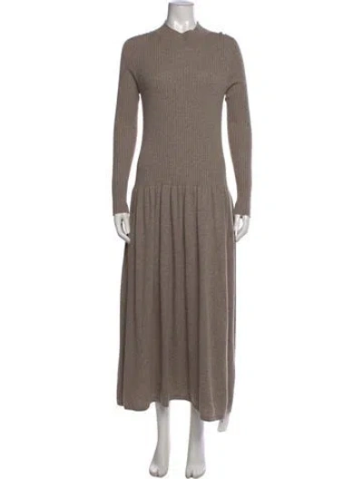 Pre-owned Agnona Cashmere Long Dress In Neutrals