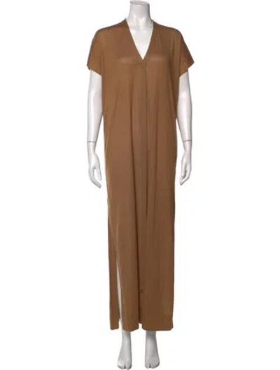 Pre-owned Agnona Cashmere Long Dress In Neutrals