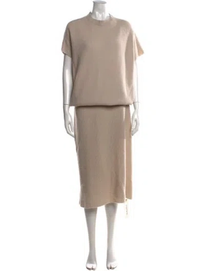 Pre-owned Agnona Cashmere Midi Length Dress In Neutral