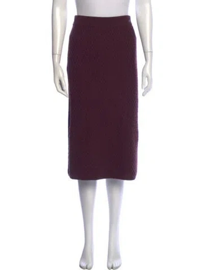 Pre-owned Agnona Cashmere Midi Length Skirt In Purple