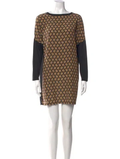 Pre-owned Agnona Cashmere Mini Dress In Brown