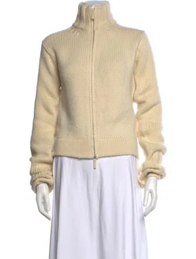 Pre-owned Agnona Cashmere Mock Neck Sweater In Neutral