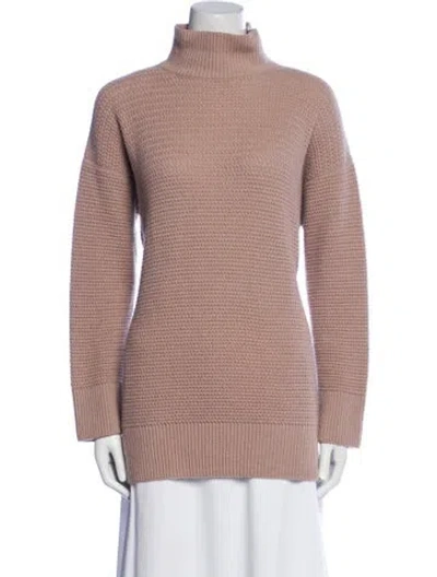 Pre-owned Agnona Cashmere Mock Neck Sweater In Pink