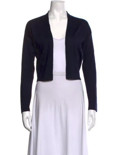 Pre-owned Agnona Cashmere Open Front Sweater In Black