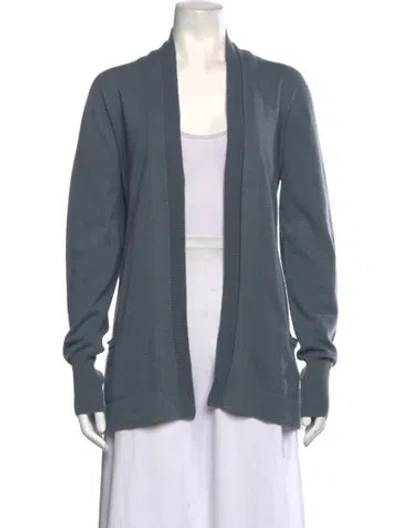Pre-owned Agnona Cashmere Open Front Sweater In Blue