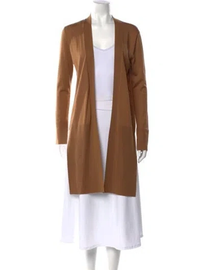 Pre-owned Agnona Cashmere Open Front Sweater In Brown