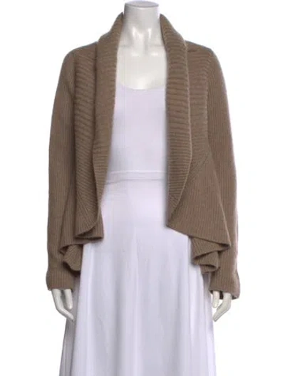 Pre-owned Agnona Cashmere Open Front Sweater In Brown