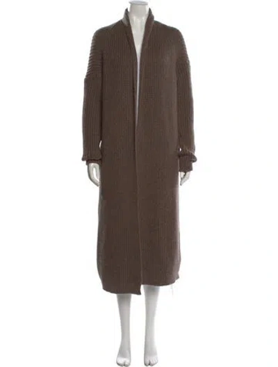 Pre-owned Agnona Cashmere Open Front Sweater In Neutral