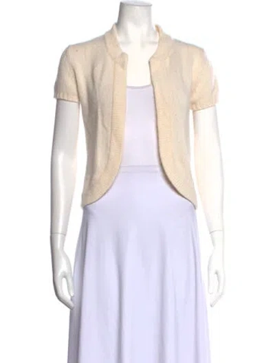 Pre-owned Agnona Cashmere Open Front Sweater In Neutrals