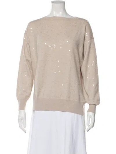 Pre-owned Agnona Cashmere Patterned Sweater In Neutral