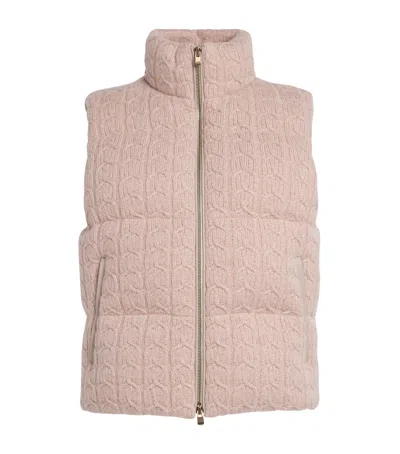Agnona Cashmere Quilted Gilet In Neutral