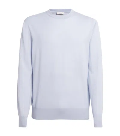 Agnona Cashmere Rasato Sweater In Blue