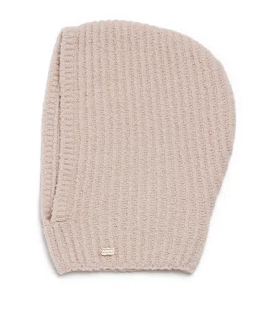 Agnona Cashmere Ribbed Balaclava In Neutral