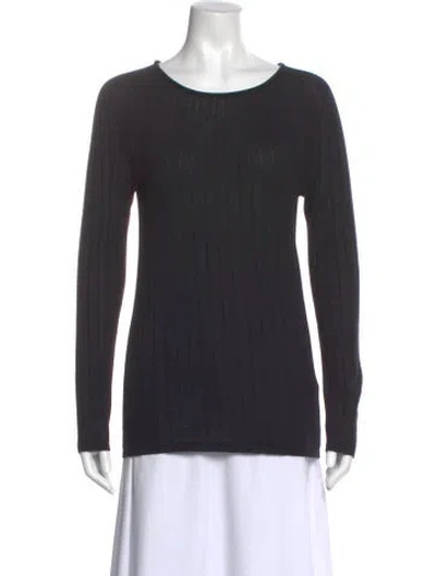 Pre-owned Agnona Cashmere Scoop Neck Sweater In Blue
