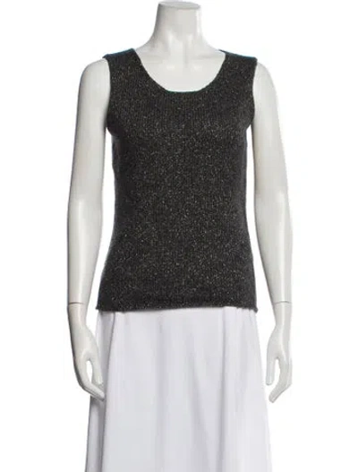 Pre-owned Agnona Cashmere Scoop Neck Sweater In Gray