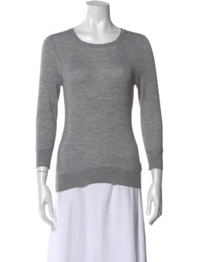 Pre-owned Agnona Cashmere Scoop Neck Sweater In Gray