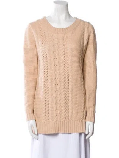 Pre-owned Agnona Cashmere Scoop Neck Sweater In Neutral