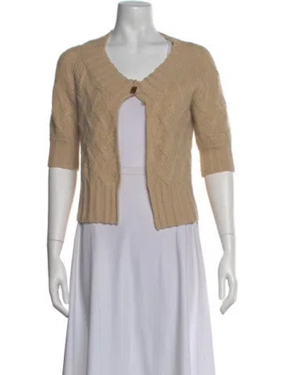 Pre-owned Agnona Cashmere Scoop Neck Sweater In Neutral