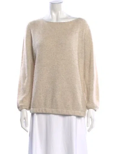 Pre-owned Agnona Cashmere Scoop Neck Sweater In Neutral