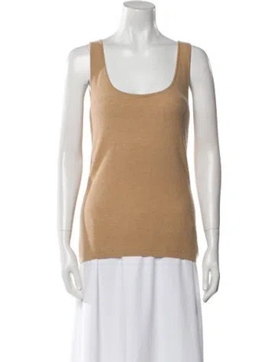 Pre-owned Agnona Cashmere Scoop Neck Top In Neutral