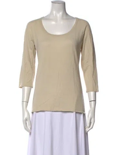 Pre-owned Agnona Cashmere Scoop Neck Top In Neutral