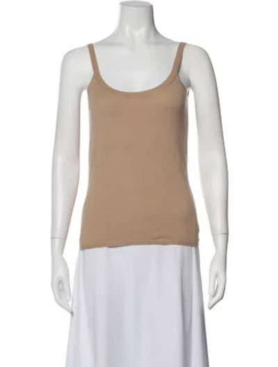 Pre-owned Agnona Cashmere Scoop Neck Top In Purple