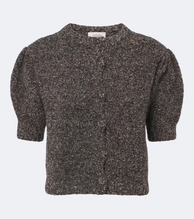 Agnona Cashmere, Silk, And Wool Cardigan In Brown