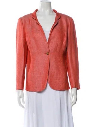 Pre-owned Agnona Cashmere Striped Blazer In Orange