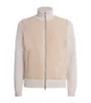 Agnona Cashmere Suede-front Bomber Jacket In Multi