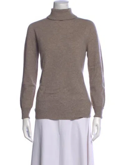 Pre-owned Agnona Cashmere Turtleneck Sweater In Grey/neutrals