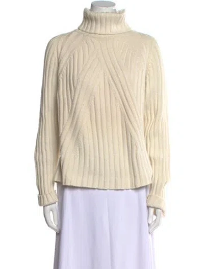 Pre-owned Agnona Cashmere Turtleneck Sweater In Neutral